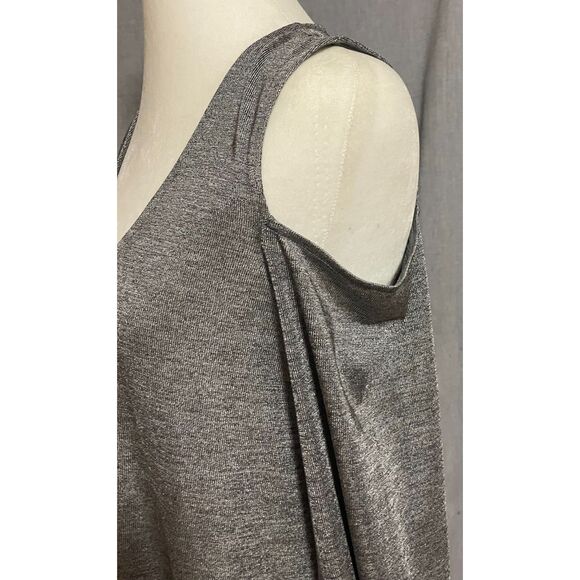 Jones New York Signature Cold Shoulder Metallic Grey Knit Top Size S NWT - Picture 8 of 15